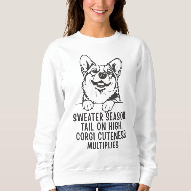 Sudadera para Otoño e Invierno de Amante de Corgi  (Anverso)
