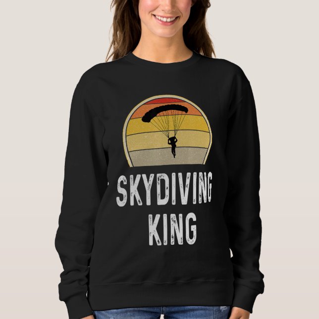 Sudadera Paracaídas Retro Skydiving King Skydiver Sunset (Anverso)
