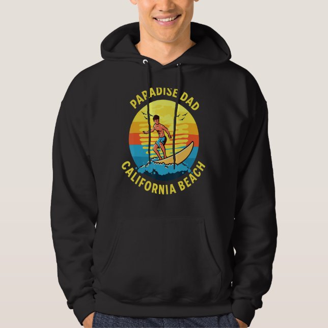 Sudadera Paradise Dad Surfing California Beach (Anverso)