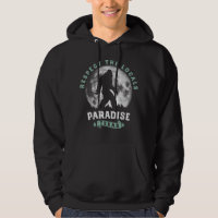 Paradise Texas Bigfoot Night Walk Retro Moon