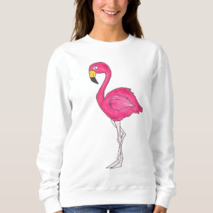 Sudadera Paraíso de Isla Tropical Pájaro Flamingo De Color