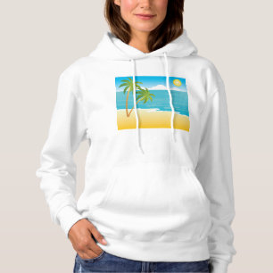 Sudadera Paraíso de playa tropical con palmeras