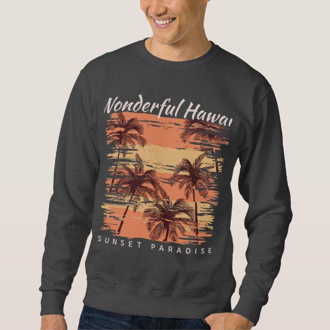 Sudadera Paraíso del Surf Increíble Atardecer de Hawái Para (Anverso)
