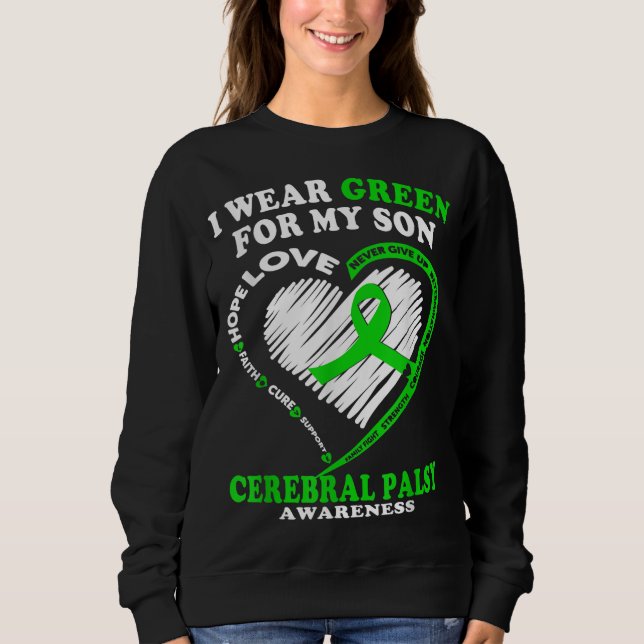 Sudadera Parálisis cerebral para papá-mamá - Uso el verde p (Anverso)