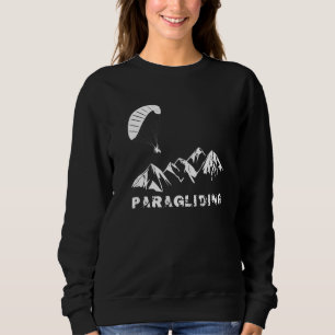 Sudadera Parapente Con Paramotor Alimentado Sobre Montañas
