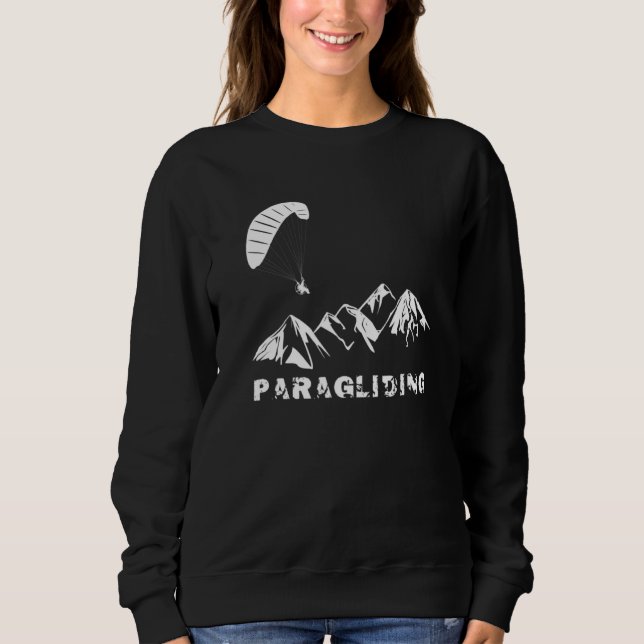 Sudadera Parapente Con Paramotor Alimentado Sobre Montañas (Anverso)