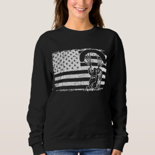 Sudadera Parapente Skydiver Bandera Estadounidense Paramoto