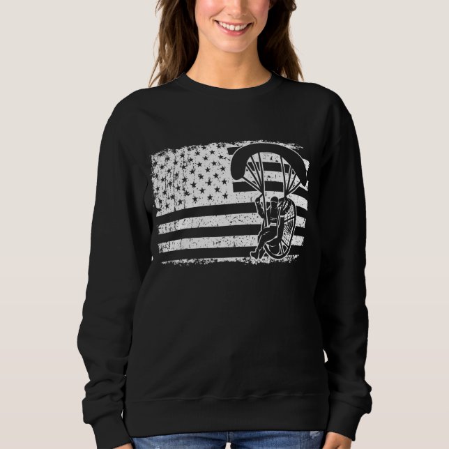 Sudadera Parapente Skydiver Bandera Estadounidense Paramoto (Anverso)