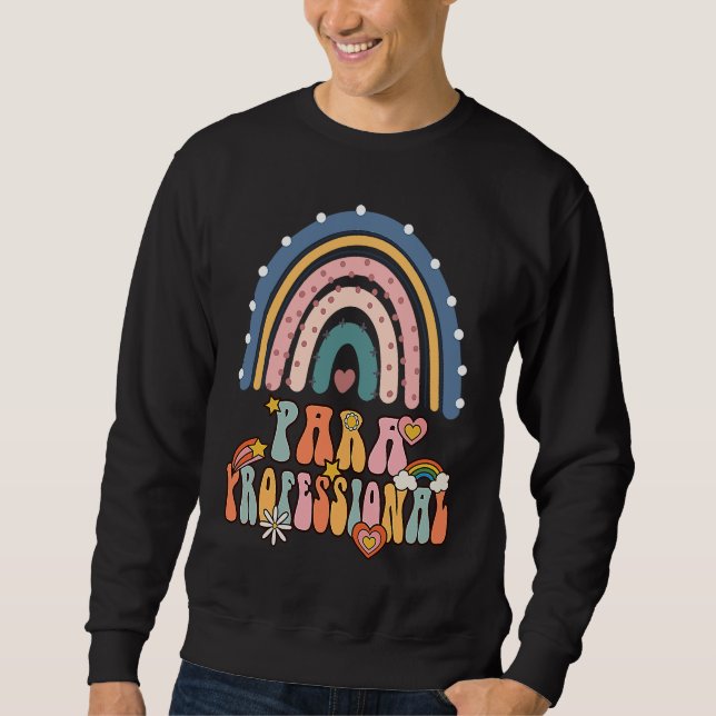 Sudadera Paraprofessional Groovy Retro Vintage Rainbow Cute (Anverso)