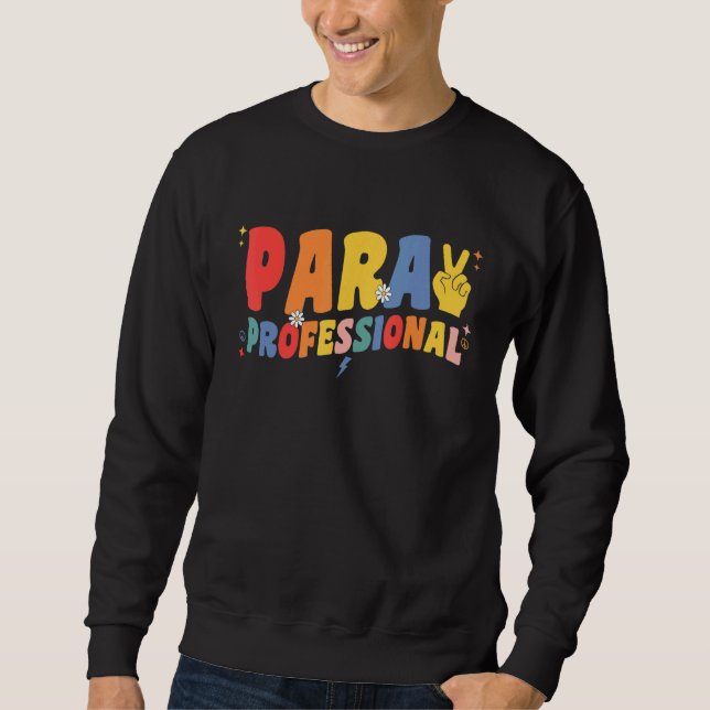 Sudadera Paraprofessional Retro Para Professional Teacher P (Anverso)