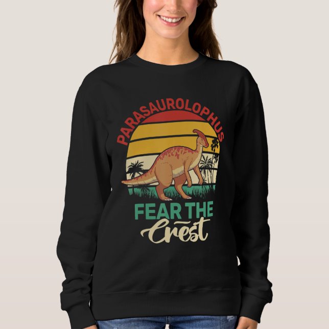 Sudadera parasaurolophus fear the crest retro hadrosaurids (Anverso)