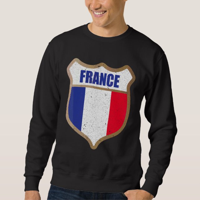 Sudadera Parche de bandera de Francia para gente francesa y (Anverso)
