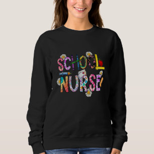 Sudadera Parche médico de flores de enfermería leopardo día
