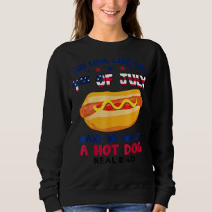 Sudadera Parece Que El 4 De Julio Me Hace Querer Un Hotdog