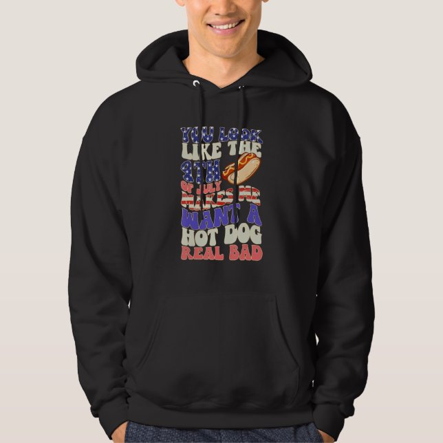 Sudadera Pareces Que El 4 De Julio Me Hace Querer Un Hot Do (Anverso)