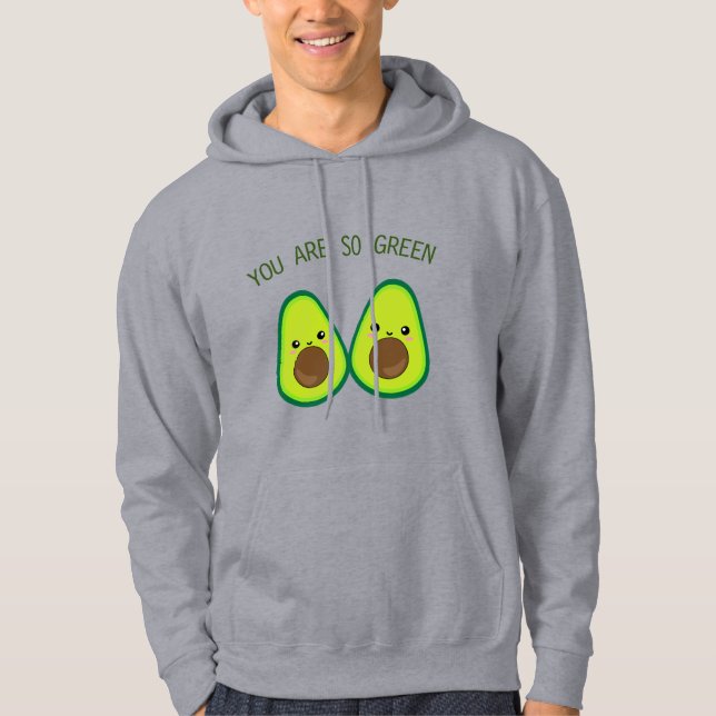 Sudadera Pareja De Aguacate Eres Tan Verde Hombres Hoodie (Anverso)