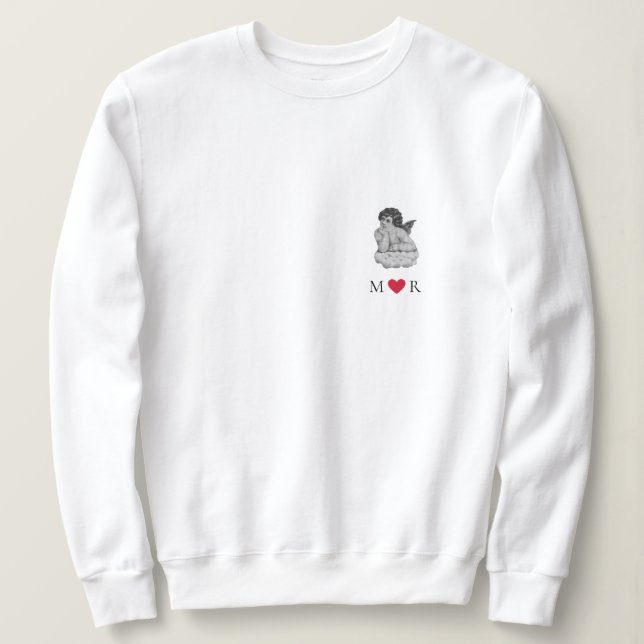 Sudadera Pareja de Angel Cute Vintage Black Cherub (Anverso del diseño)