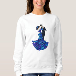Sudadera Pareja de baile elegante Arte de quilling en papel