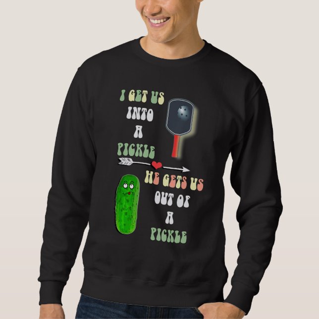 Sudadera Pareja de chistes de pickleball pun pickle (Anverso)