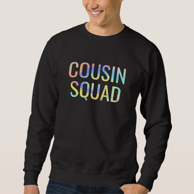 Sudadera Pareja de Escuadrón de Primos Cute Tie Dye Rainbow (Anverso)