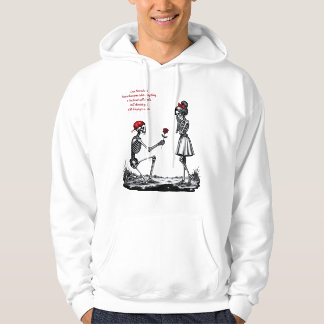 Sudadera Pareja de esqueletos Amor que nunca se desvanece (Anverso)