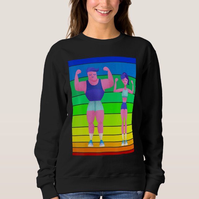 Sudadera Pareja de fitness al atardecer (Anverso)