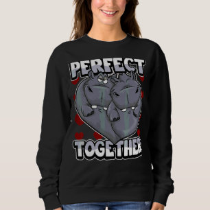 Sudadera Pareja De Pareja Perfecta Juntos Hippo En Amor