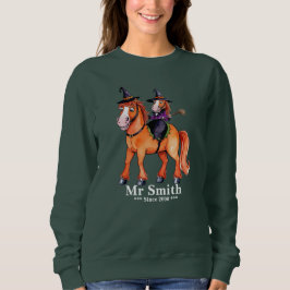 Sudadera Pareja divertida de brujas de caballos