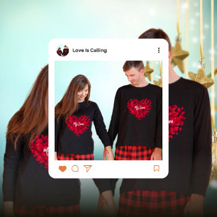Sudadera Pareja El día de San Valentín floral en forma de c