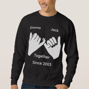 Sudadera Pareja personalizada con nombres y año personaliza