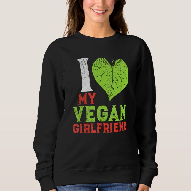 Sudadera Pareja Vegan Basada En Plantas Me Encanta Mi Vegan (Anverso)