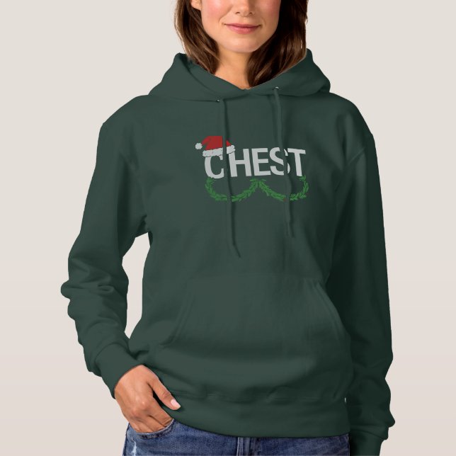 Sudadera Parejas de Navidad Combinación de Pecho y Nueces N (Anverso)