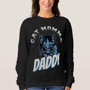 Sudadera Parejas mascotas Gato En Gafas De Sol Mamá Gato Da