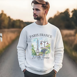 Sudadera Paris City of Light Watercolor Scene