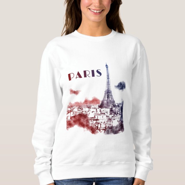 Sudadera Paris City Skyline Eifel Tower Travel France (Anverso)