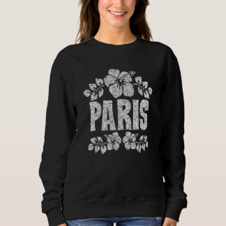 Sudadera Paris Flowers Distressed White Print
