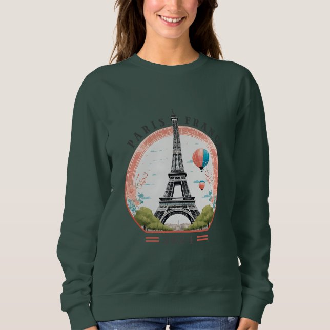 Sudadera Paris Francia 2024 Women's Sweatshirt, París Franc (Anverso)