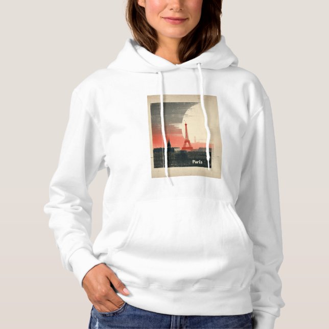 Sudadera París, Francia - Gráfico inspirado de los años 60 (Anverso)