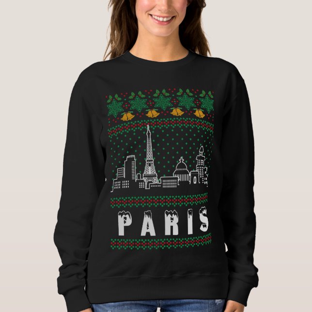Sudadera París Francia Navidades feos (Anverso)