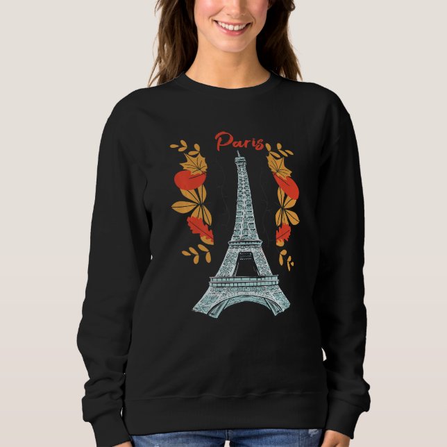 Sudadera Paris With Autumn Leaves Eiffel Tower in Fall Fren (Anverso)