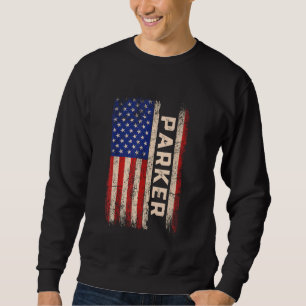 Sudadera Parker Apellido Shirt Parker Nombre Bandera Americ