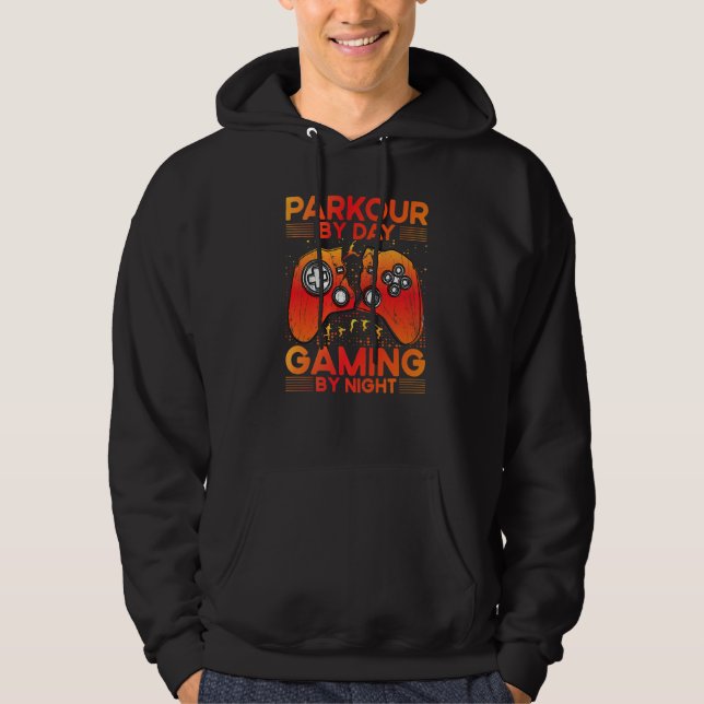 Sudadera Parkour by Day Gaming by Night Premium (Anverso)