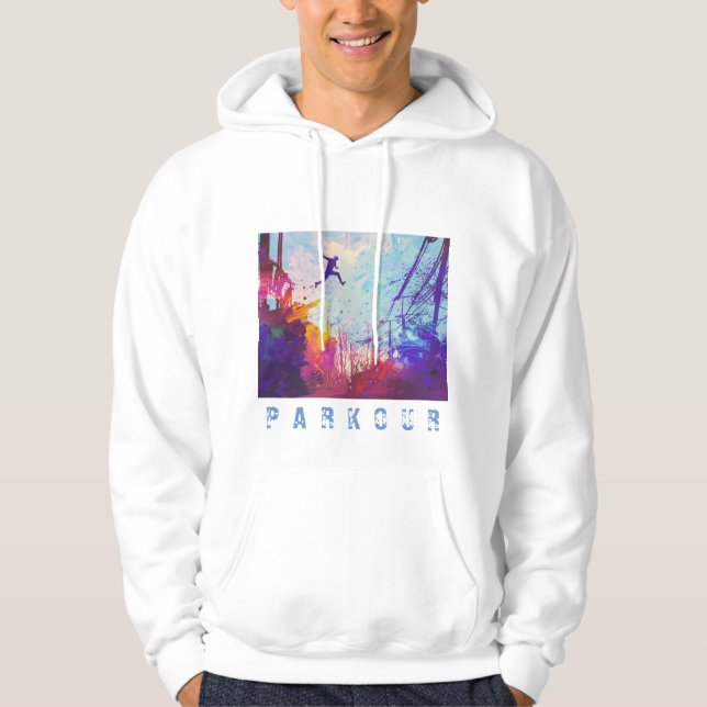 Sudadera Parkour Curso de Obstáculos Urbanos Personalizado  (Anverso)