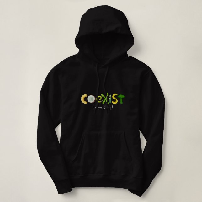 Sudadera Parodia de Broccoli Vegetable Coexista Funny Vegan (Diseño del anverso)