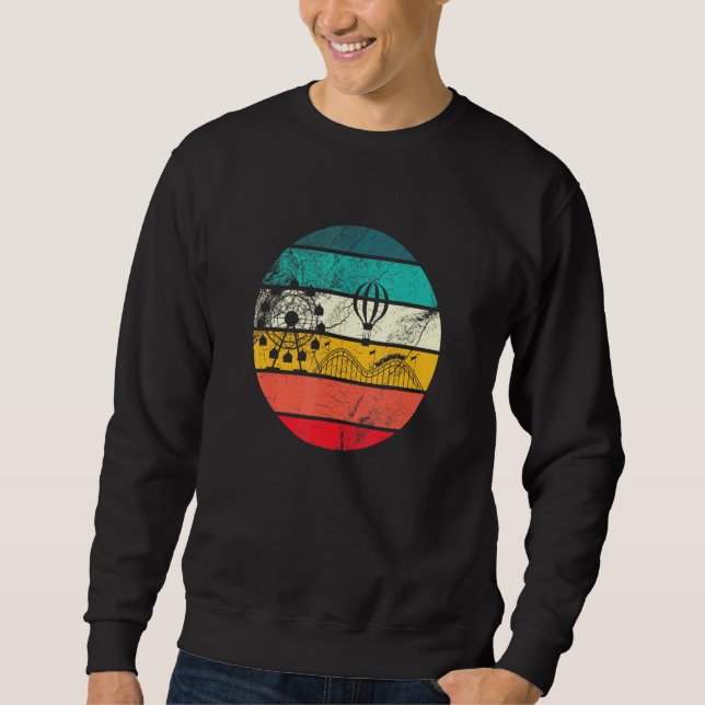 Sudadera Parque De Diversiones Retro Roller Coaster Vintage (Anverso)