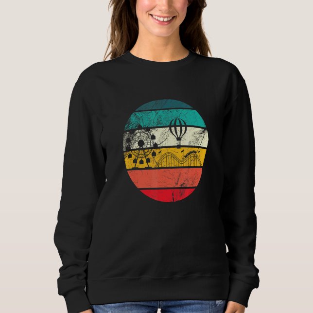 Sudadera Parque De Diversiones Retro Roller Coaster Vintage (Anverso)