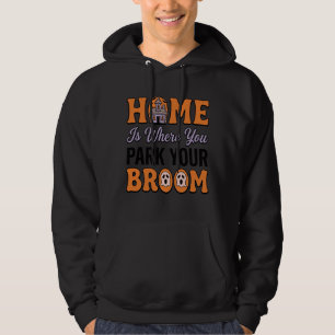 Sudadera Parque de Halloween en casa tu escoba Tipografía V