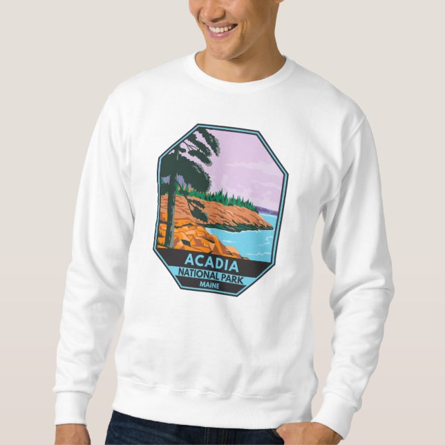 Sudadera Parque nacional Acadia Maine Bar Harbour Vintage (Anverso)