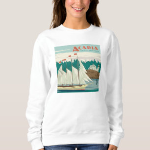 Sudadera Parque nacional Acadia, Maine   Barco de vela y ba