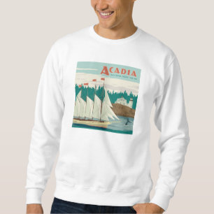 Sudadera Parque nacional Acadia, Maine Barco de vela y ba